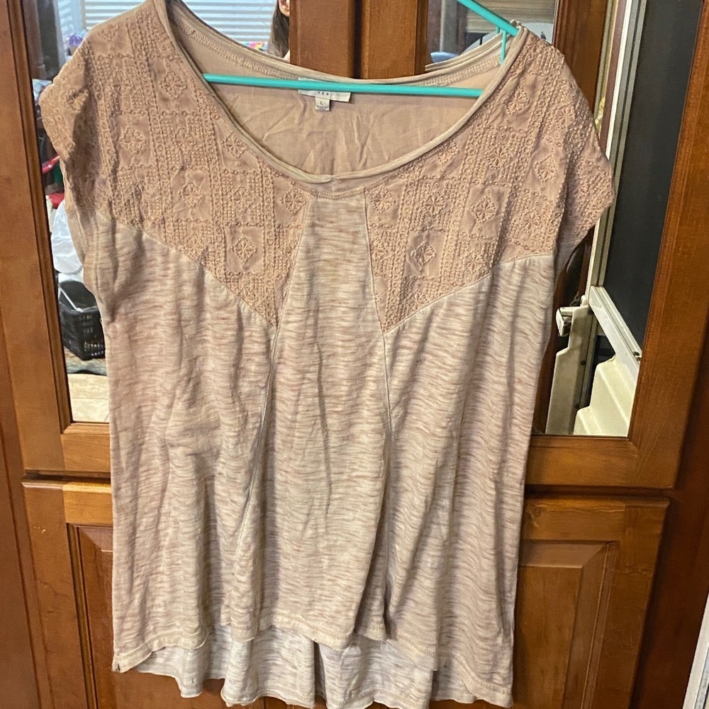 Umgee Women's Large Textured Tunic-- Taupe Summer Fall Office